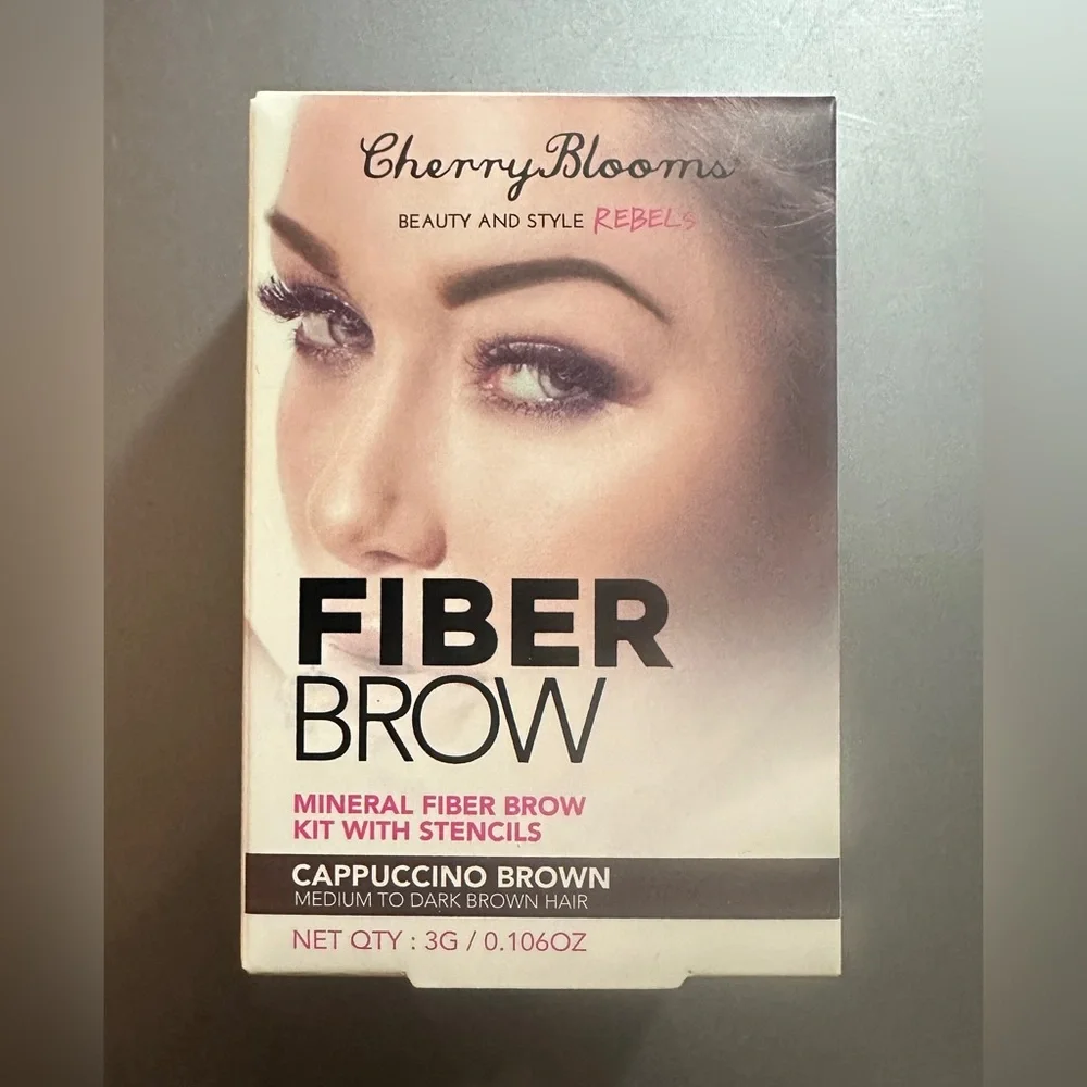Cherry Blooms‎ Fiber Brow Kit with Stencils - 0.106 oz - 01 Cappuccino Brown
